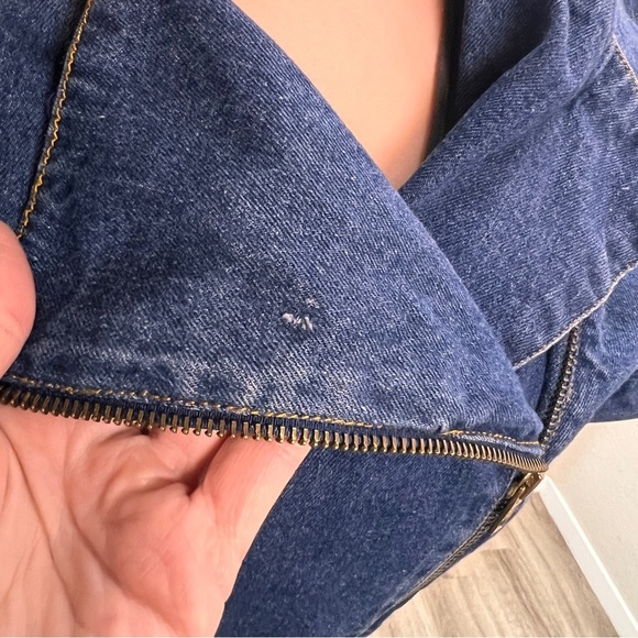 Vintage 90s Y2K Denim Zipper Motorcycle Dress - Picture 13 of 15